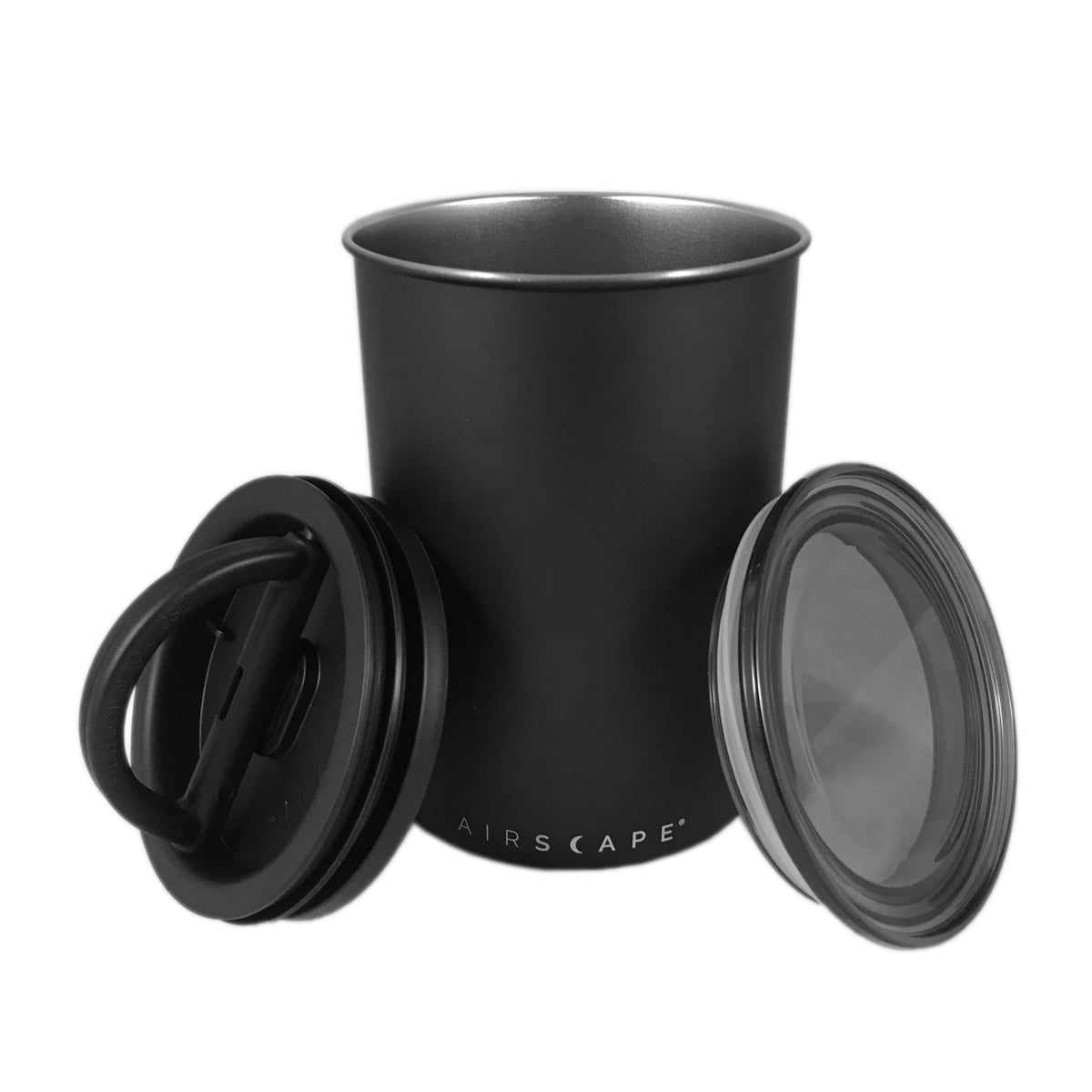 Airtight coffee container - Matte black - Holds 1 lb whole beans